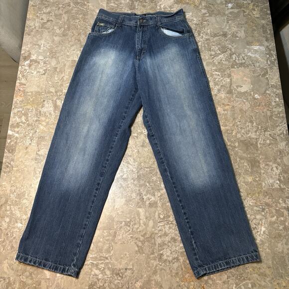 Vintage Southpole Jeans Mens 30x30 Blue Embroidered Denim Baggy Y2K Pinkman - Picture 3 of 13